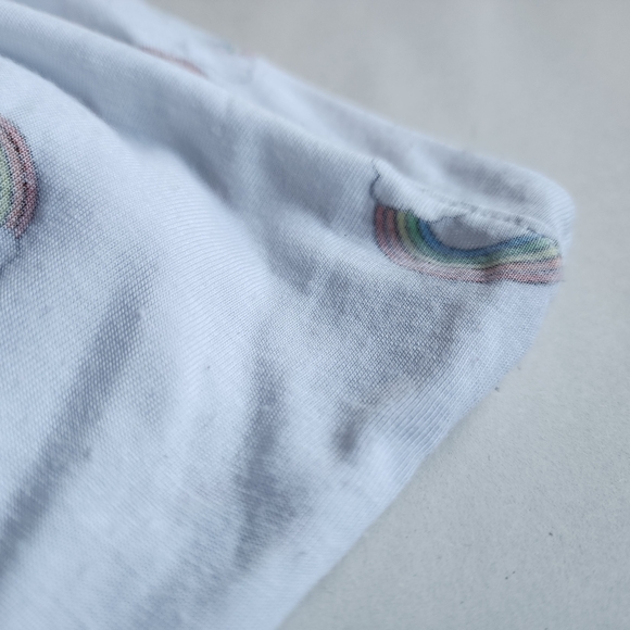 Modern Lux White Tie Front Tank Top with Subtle Rainbow Pattern - Picture 6 of 7